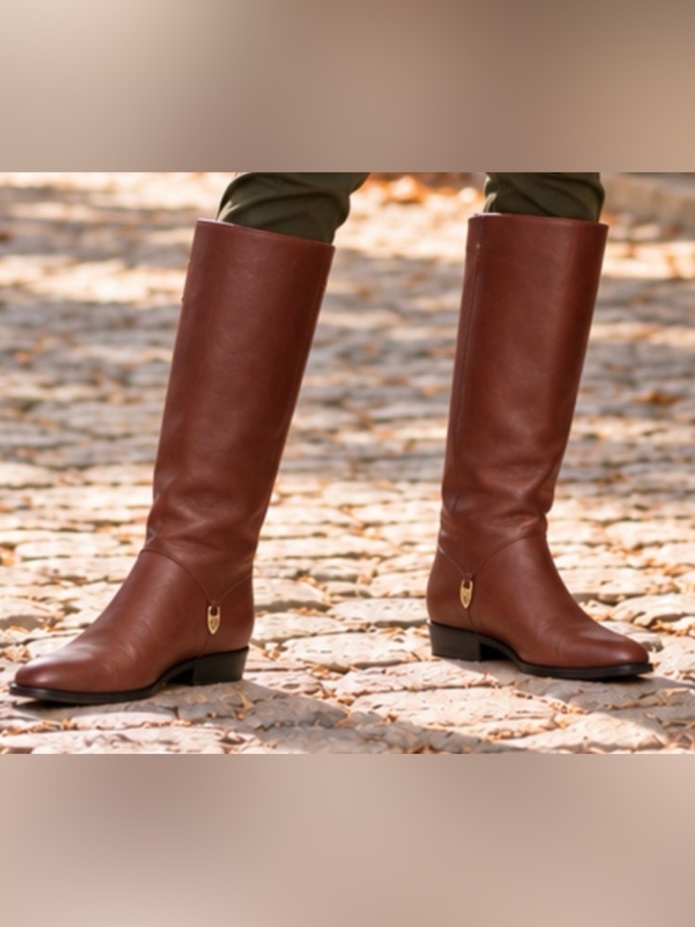 Vintage Etienne Aigner Calf Boots Size 7 Brown Equestrian Preppy
